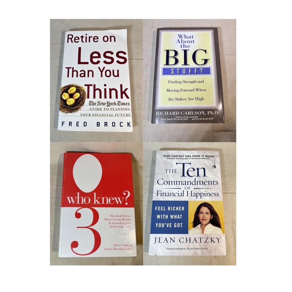 Lot of 4 Money & Life Hack Books Financial Retirement Household Lifestyle VG